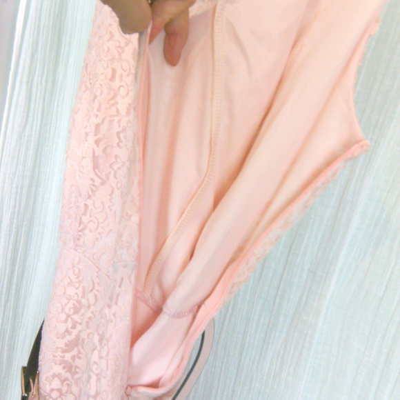 🍩 Devore Pattern Midi Flared Dress Peach - Picture 4 of 8